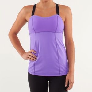 Lululemon Women's Run Catch Me Purple Athletic Adjustable Straps Tank Top Size 4